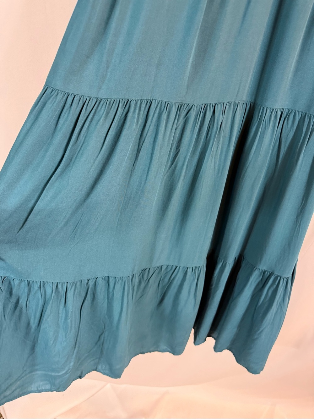 NWT Balticborn women dress Teal Long Sleeve V-Neck Tiered Maxi Dress - Picture 10 of 14